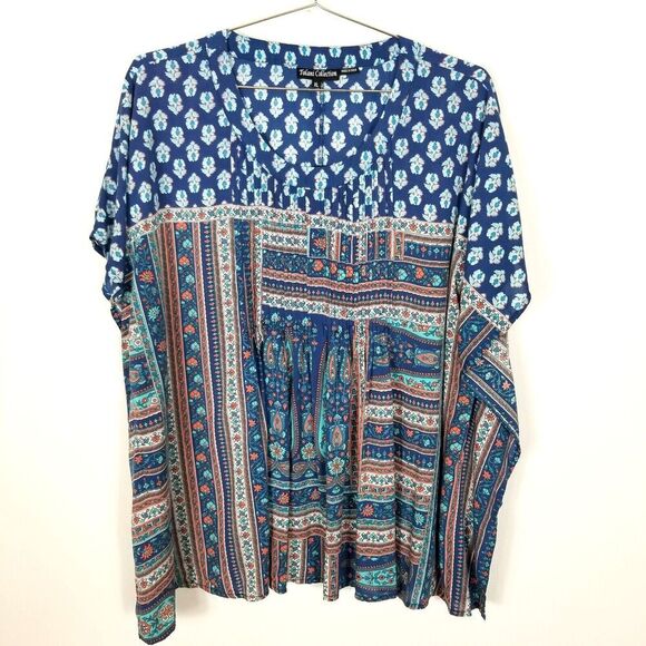 Tolani Collection Women  Kaftan Tunic Size XL  Modal Paisley Boho Resort Top - Picture 1 of 6